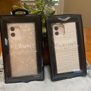 (2) Flaunt iPhone 12/12Pro Square Case
(1) White Crocodile Faux
(1) Opal Shell